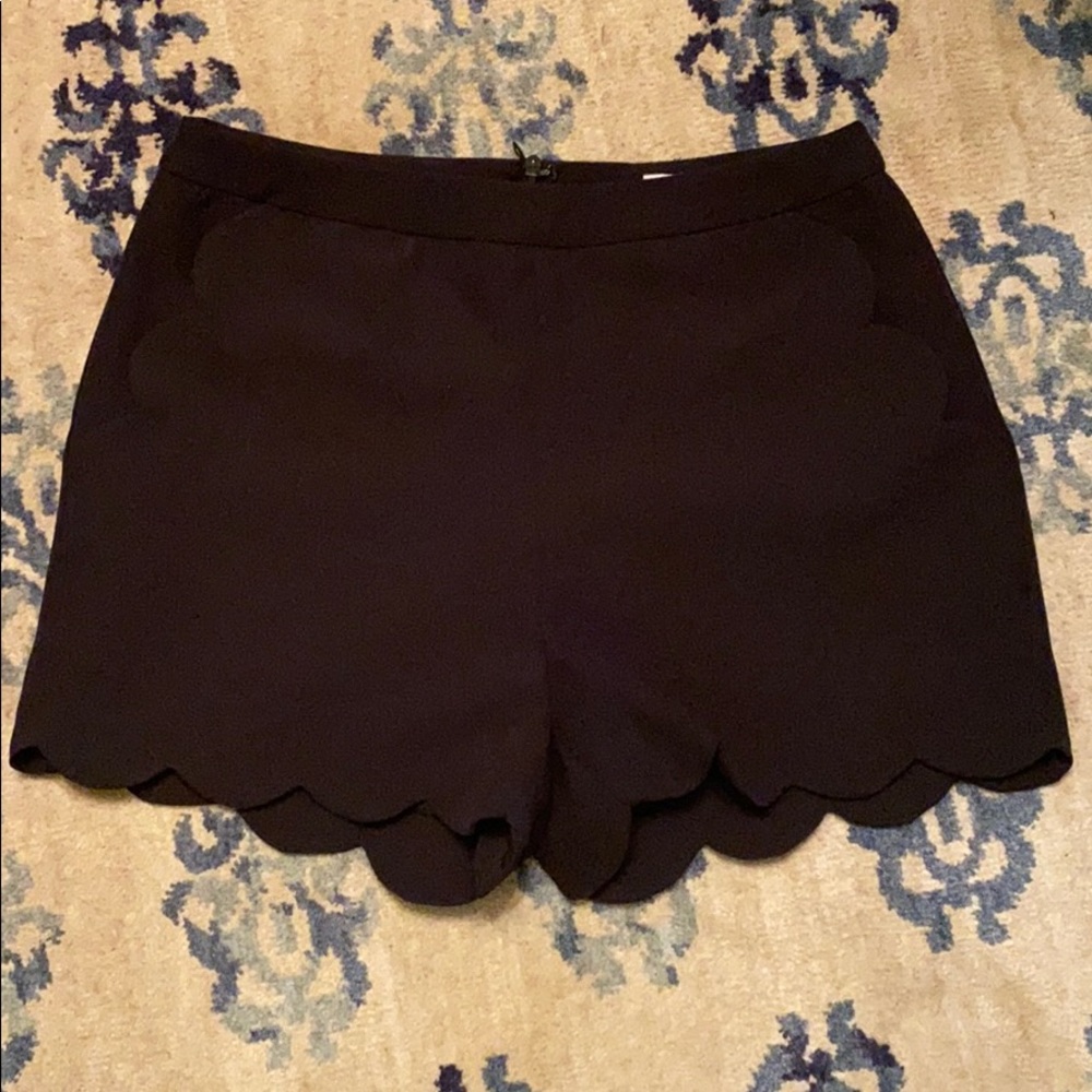 Black Shorts with Scalloped Edge